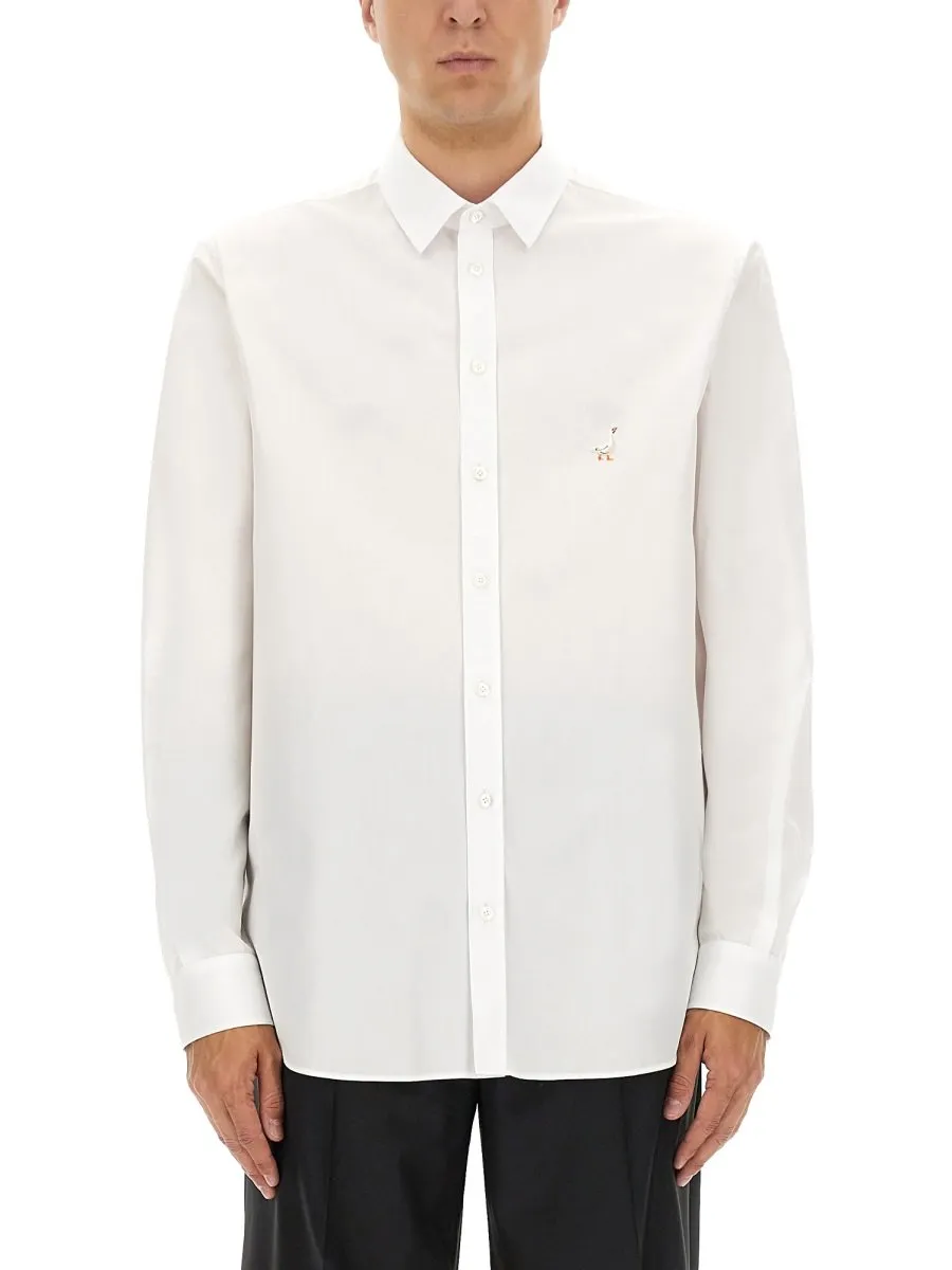 Moschino Goose Embroidered Long-Sleeved Shirt