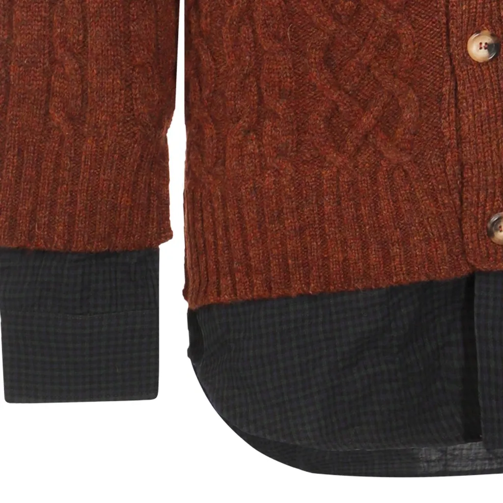 Moschino Shetland Plaid Pattern Cardigan