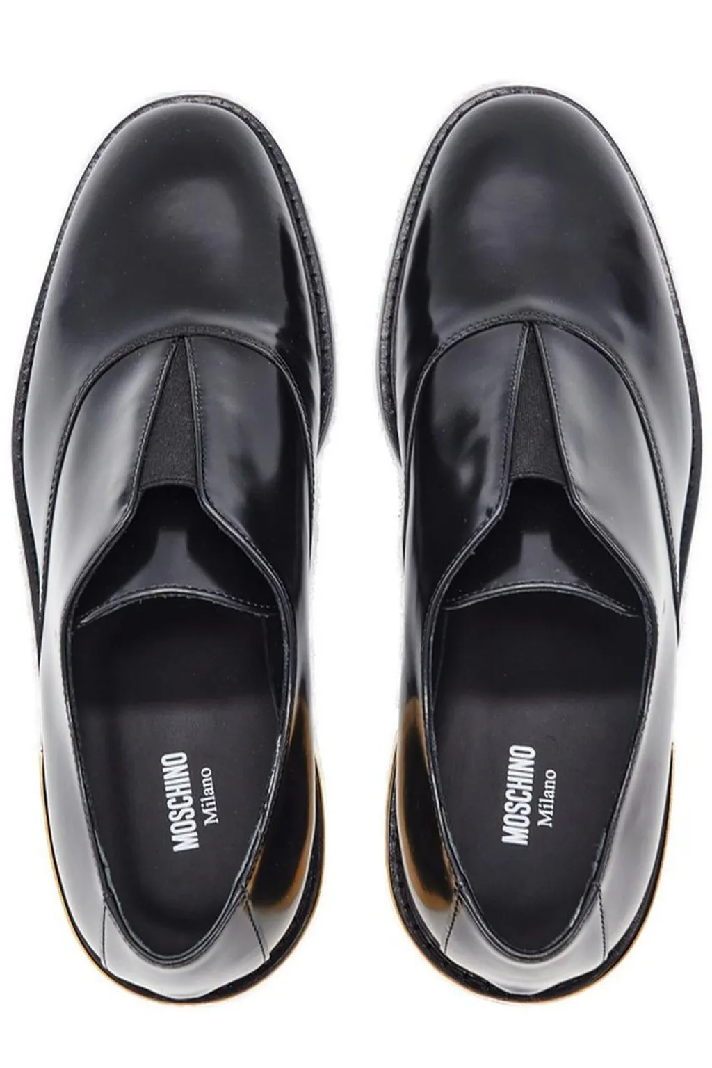 Moschino Almond Toe Slip-On Loafers