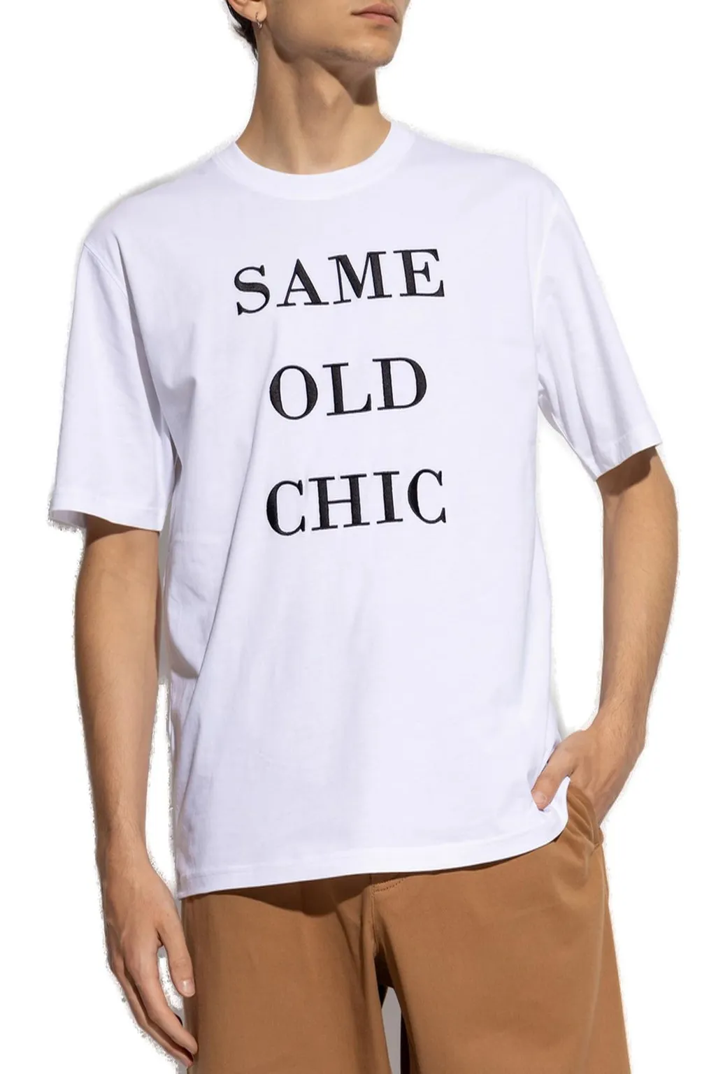 Moschino Slogan Printed Crewneck T-Shirt