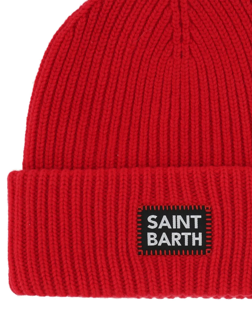Mc2 Saint Barth Berry Logo Patch Knitted Beanie
