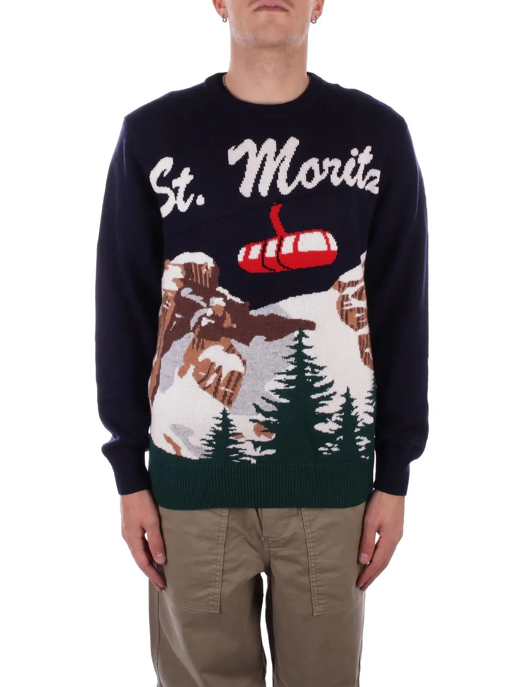 Mc2 Saint Barth Heron Pattern Jacquard Jumper
