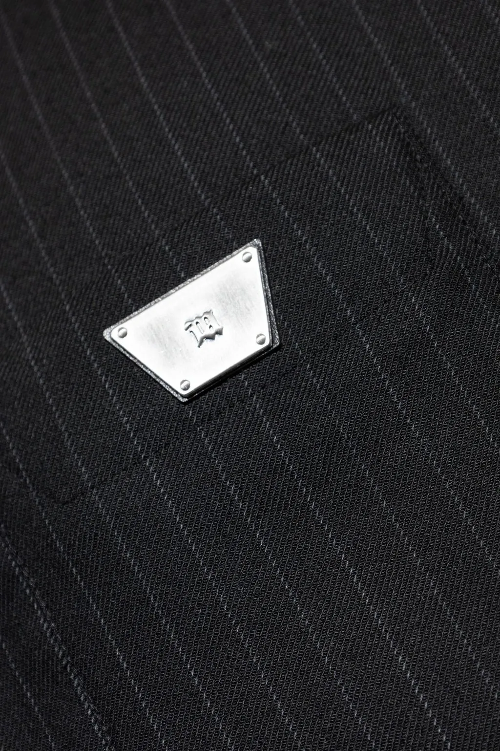 Misbhv Logo Plaque Pinstriped Overshirt