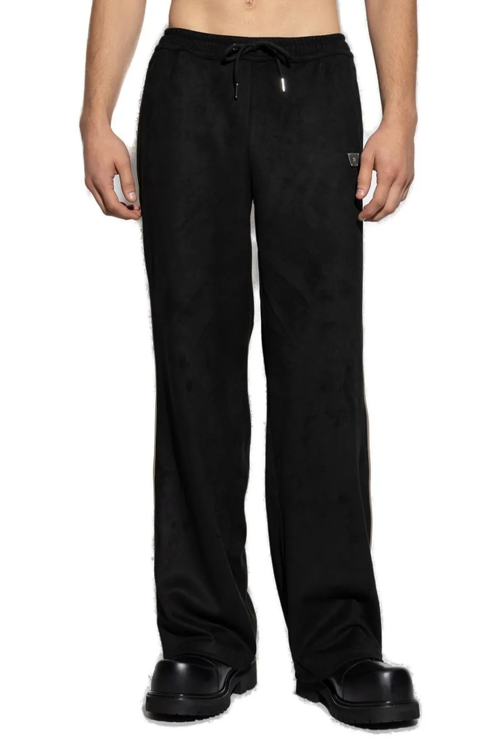 Misbhv Logo Plaque Drawstring Velvet Trousers