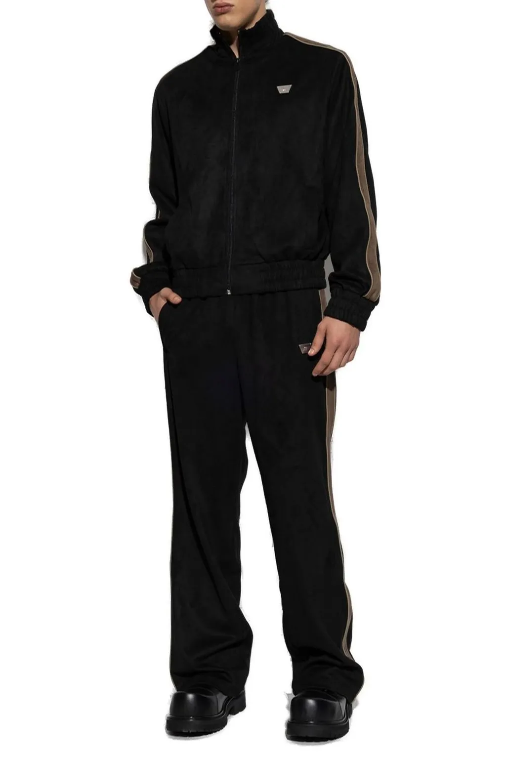 Misbhv Logo Plaque Drawstring Velvet Trousers