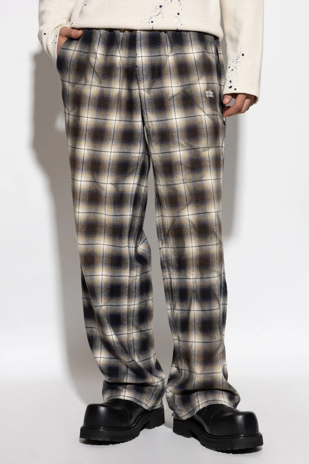 Misbhv Straight Leg Plaid Trousers