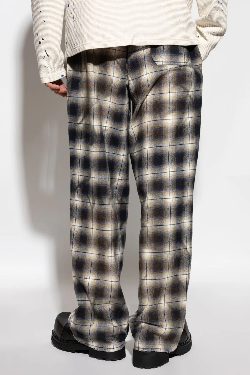 Misbhv Straight Leg Plaid Trousers