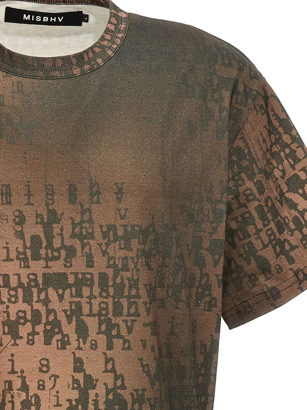 Misbhv Logo Printed Bleached Crewneck T-Shirt