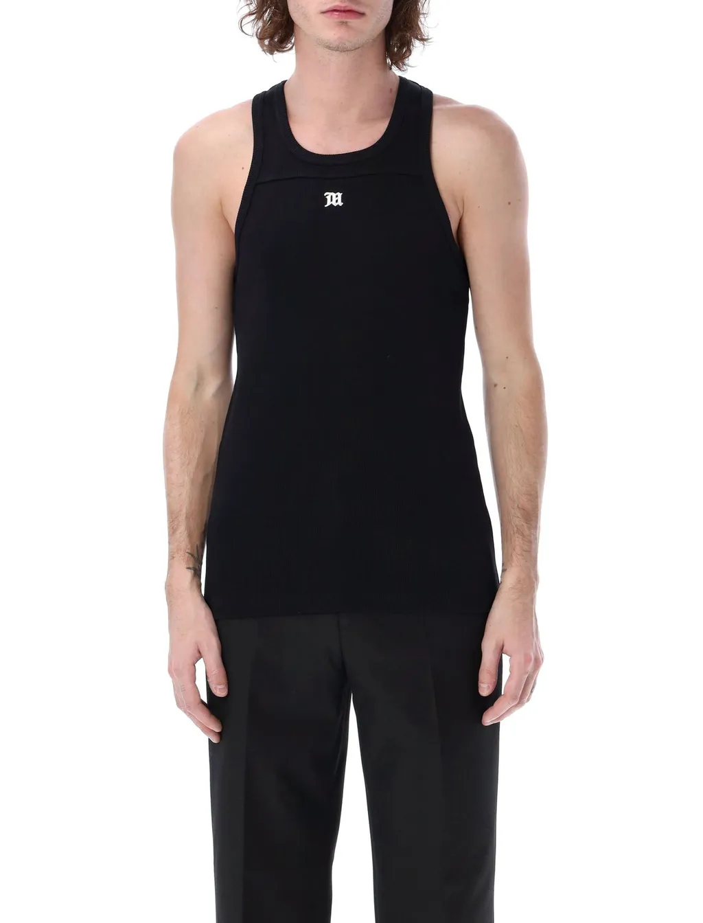 Misbhv Logo Embroidered Ribbed Tank Top