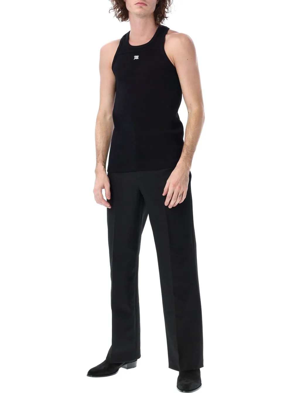 Misbhv Logo Embroidered Ribbed Tank Top
