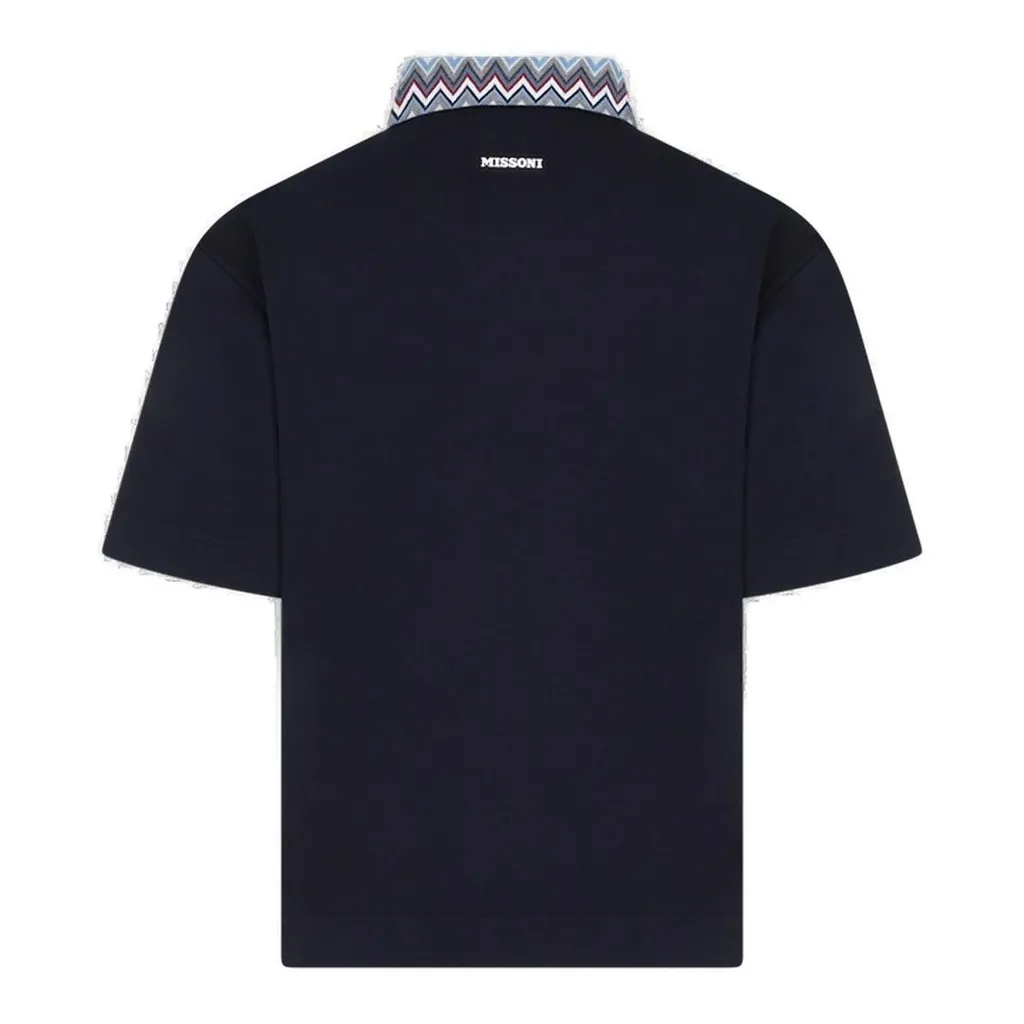 Missoni Zigzag Collar Short-Sleeved Polo Shirt