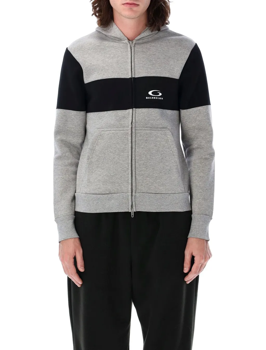 Logo Embroidered Zipped Hoodie