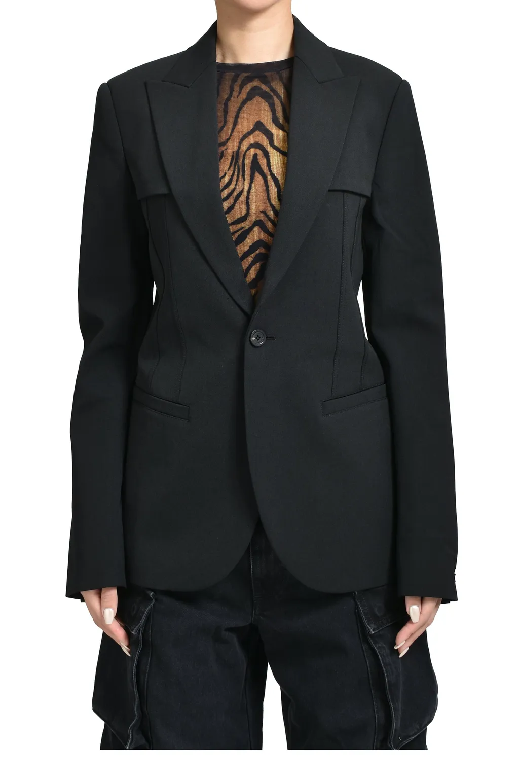Panels Tailoring Jacket / Black