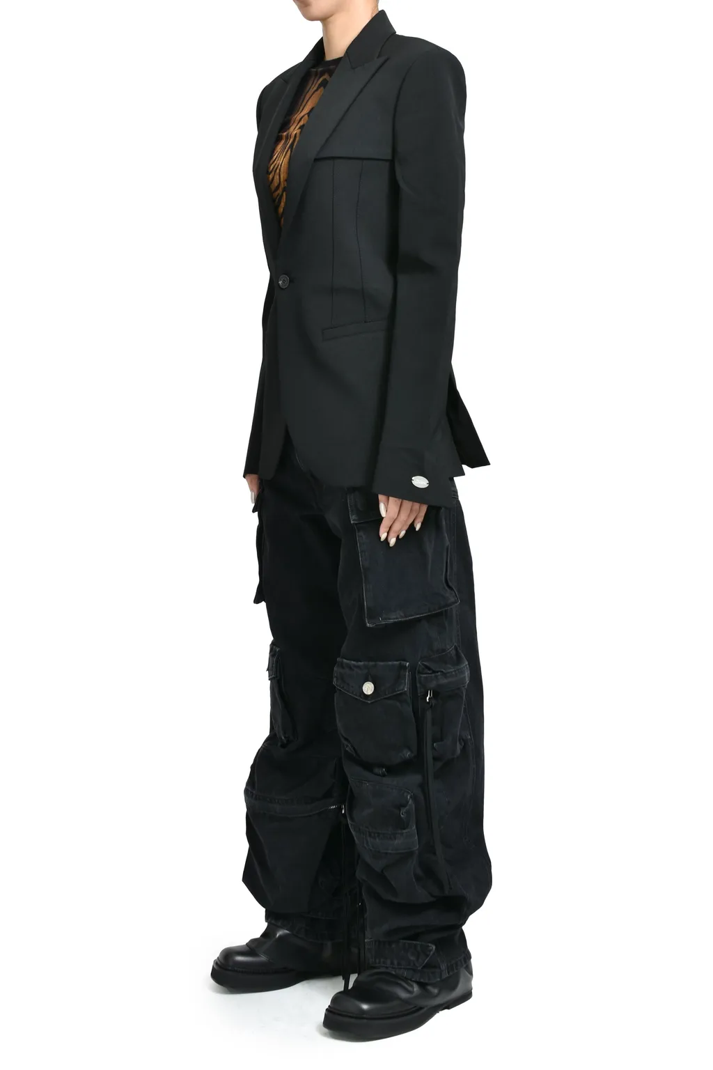 Panels Tailoring Jacket / Black