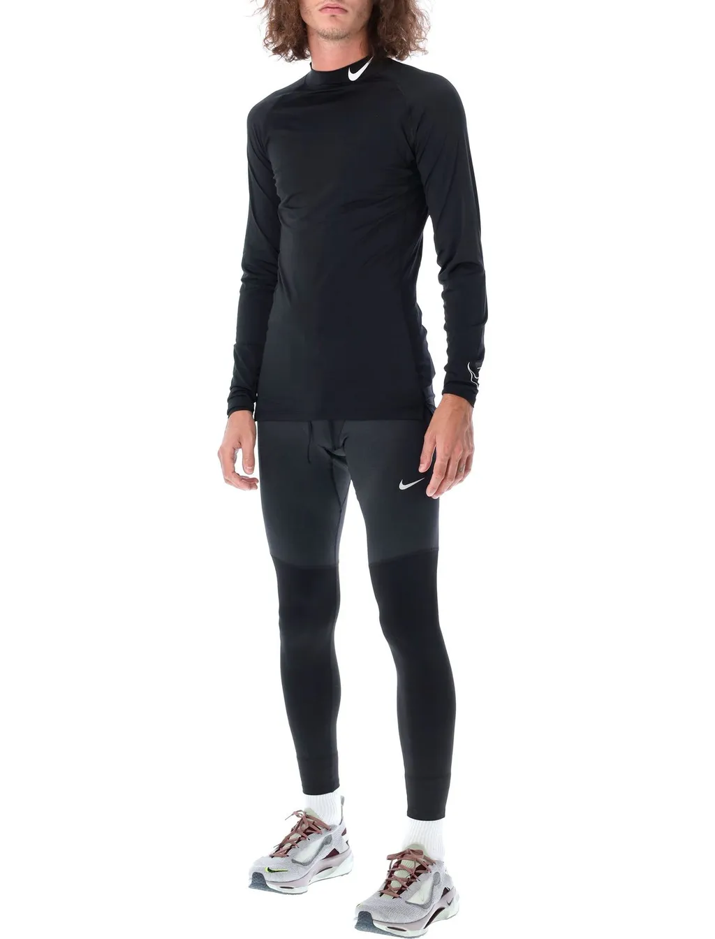 Nike Swoosh Detail Stretch Slim-Cut Leggings