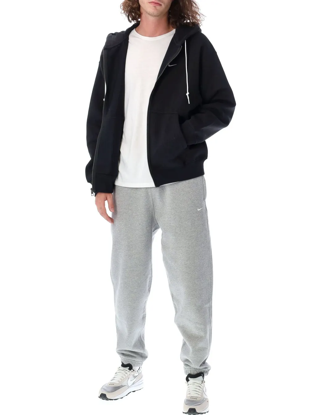 Nike Solo Swoosh Zip-Up Drawstring Hoodie