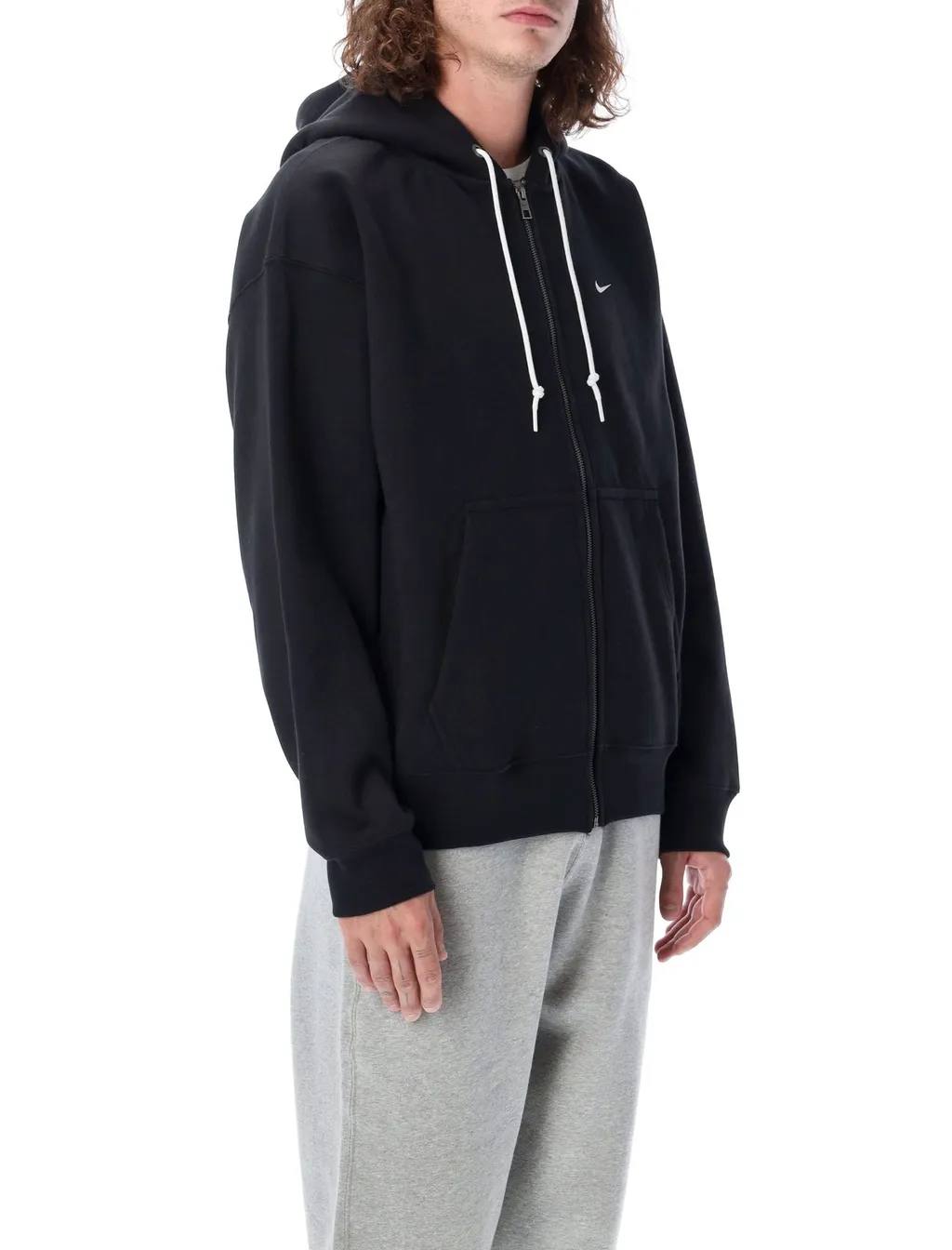 Nike Solo Swoosh Zip-Up Drawstring Hoodie
