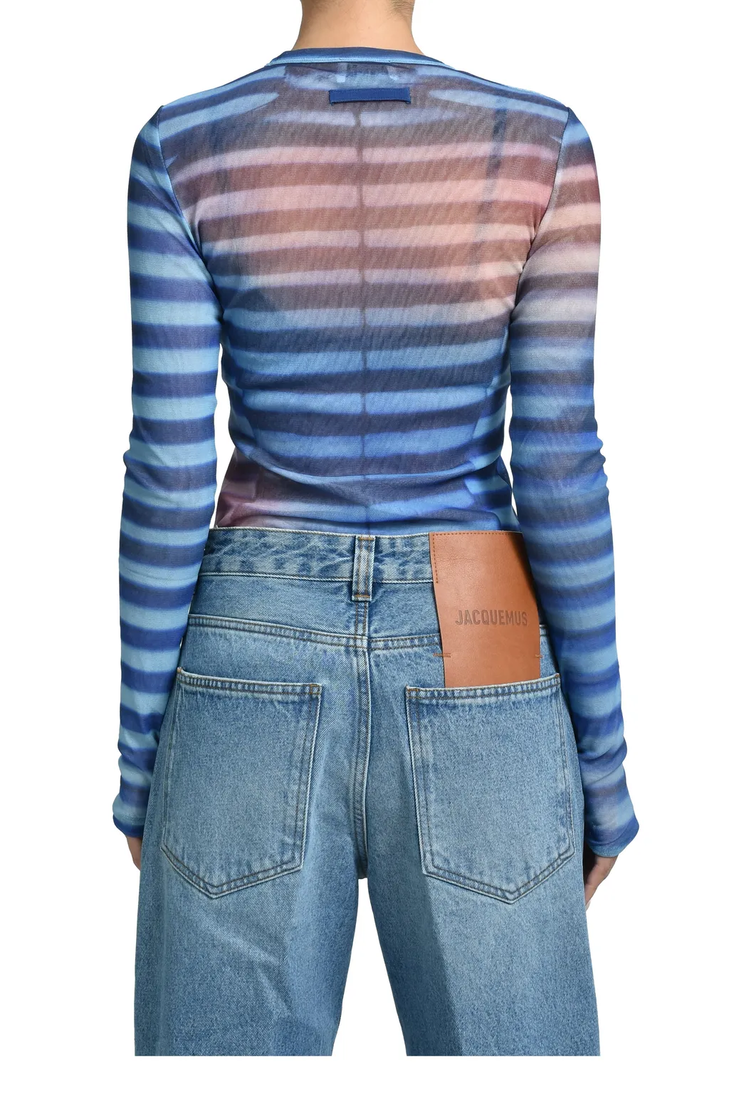Mesh Long Sleeves Top Printed / Lightblu Blu Peach Air