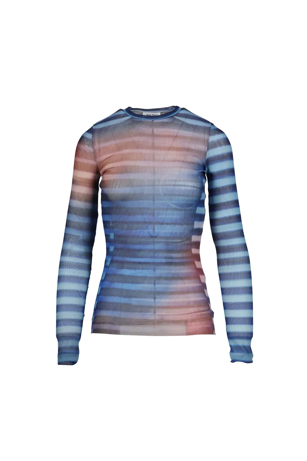 Mesh Long Sleeves Top Printed / Lightblu Blu Peach Air