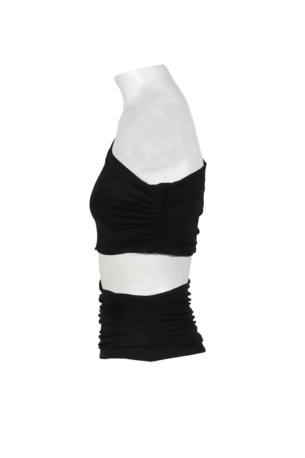 One Shoulder Wrap Tee / Black