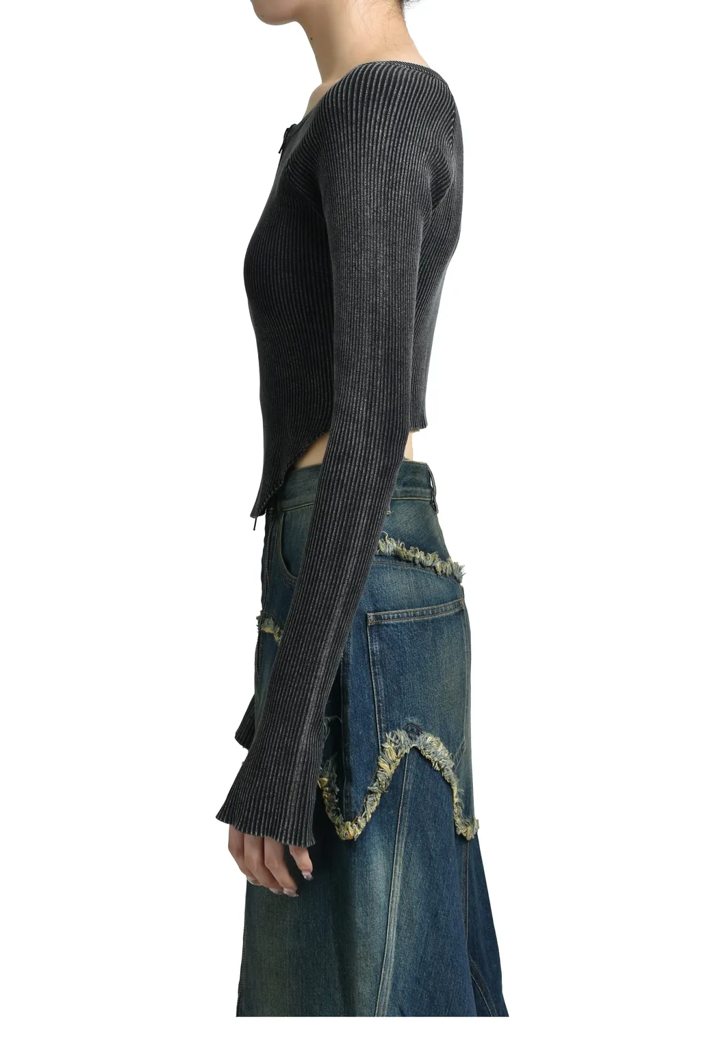 Bitier Rib Cardigan / Black