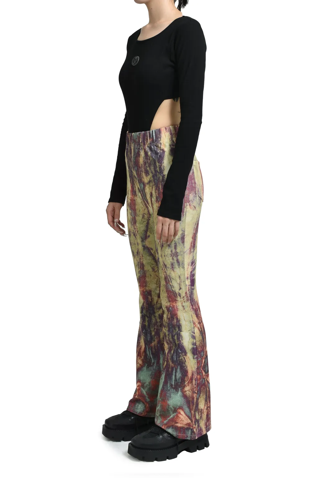 Rib Cut Bodysuits / Black