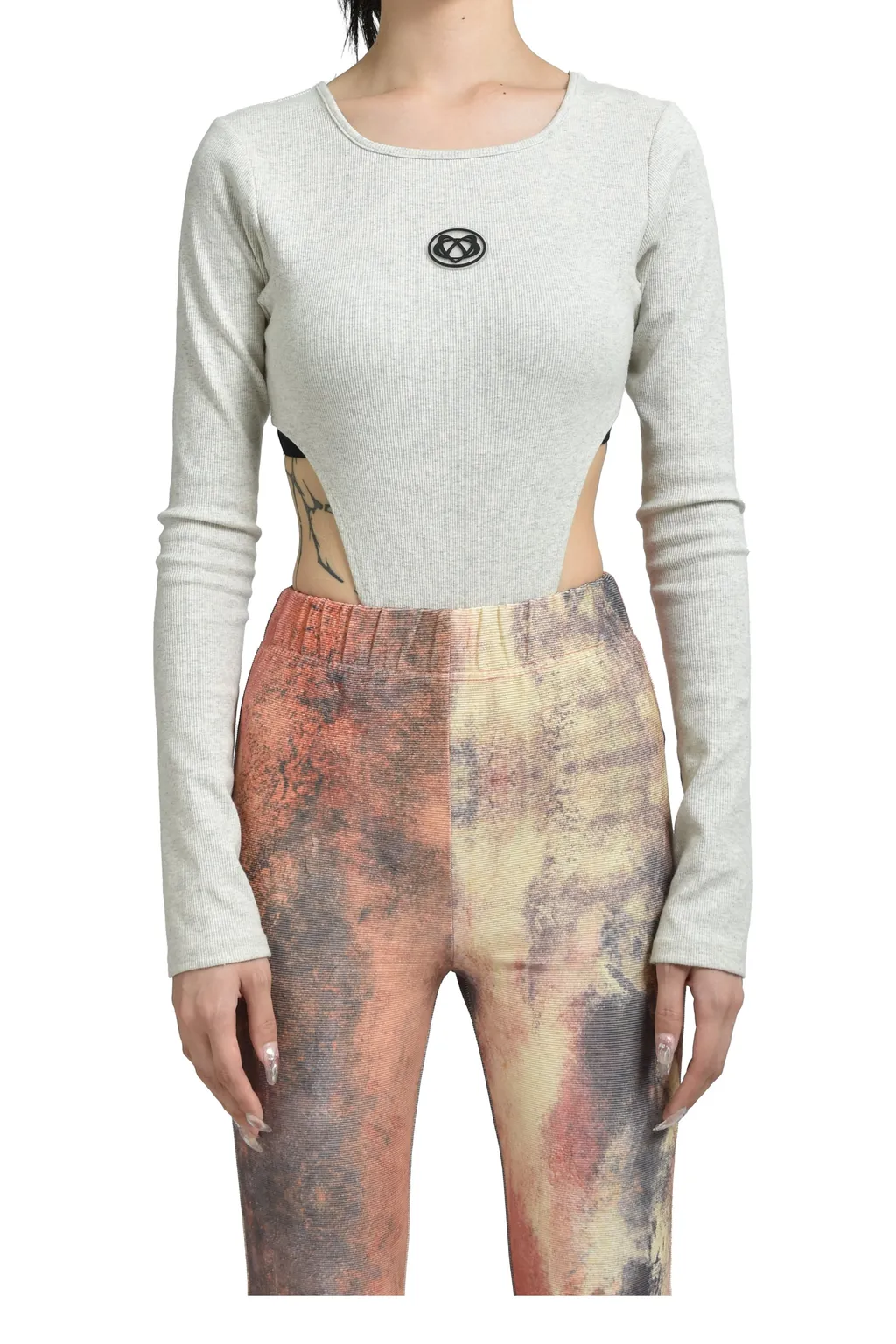 Rib Cut Bodysuits / Wht