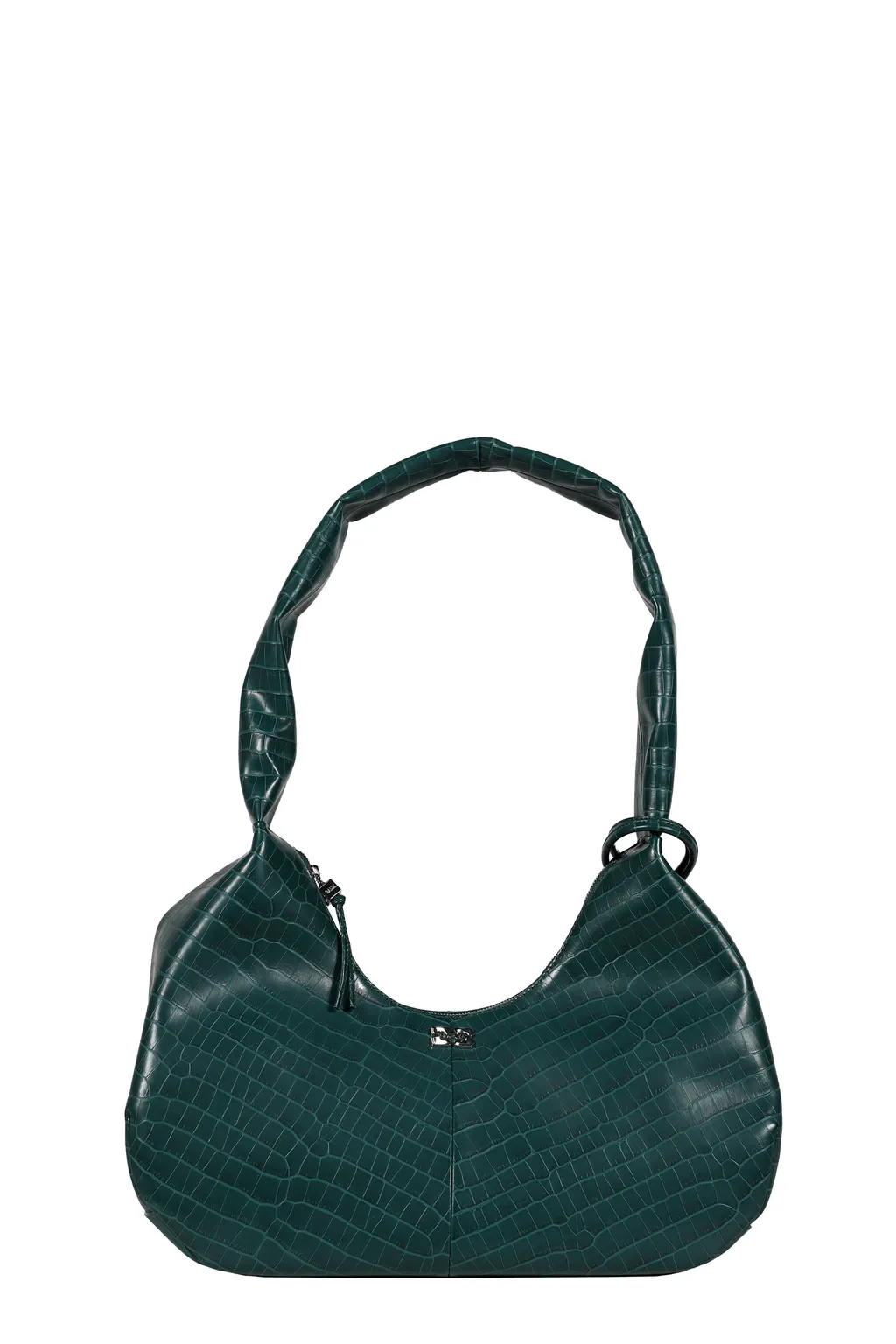 Ganni Bou Bag Hobo Medium Croco / Pineneedle