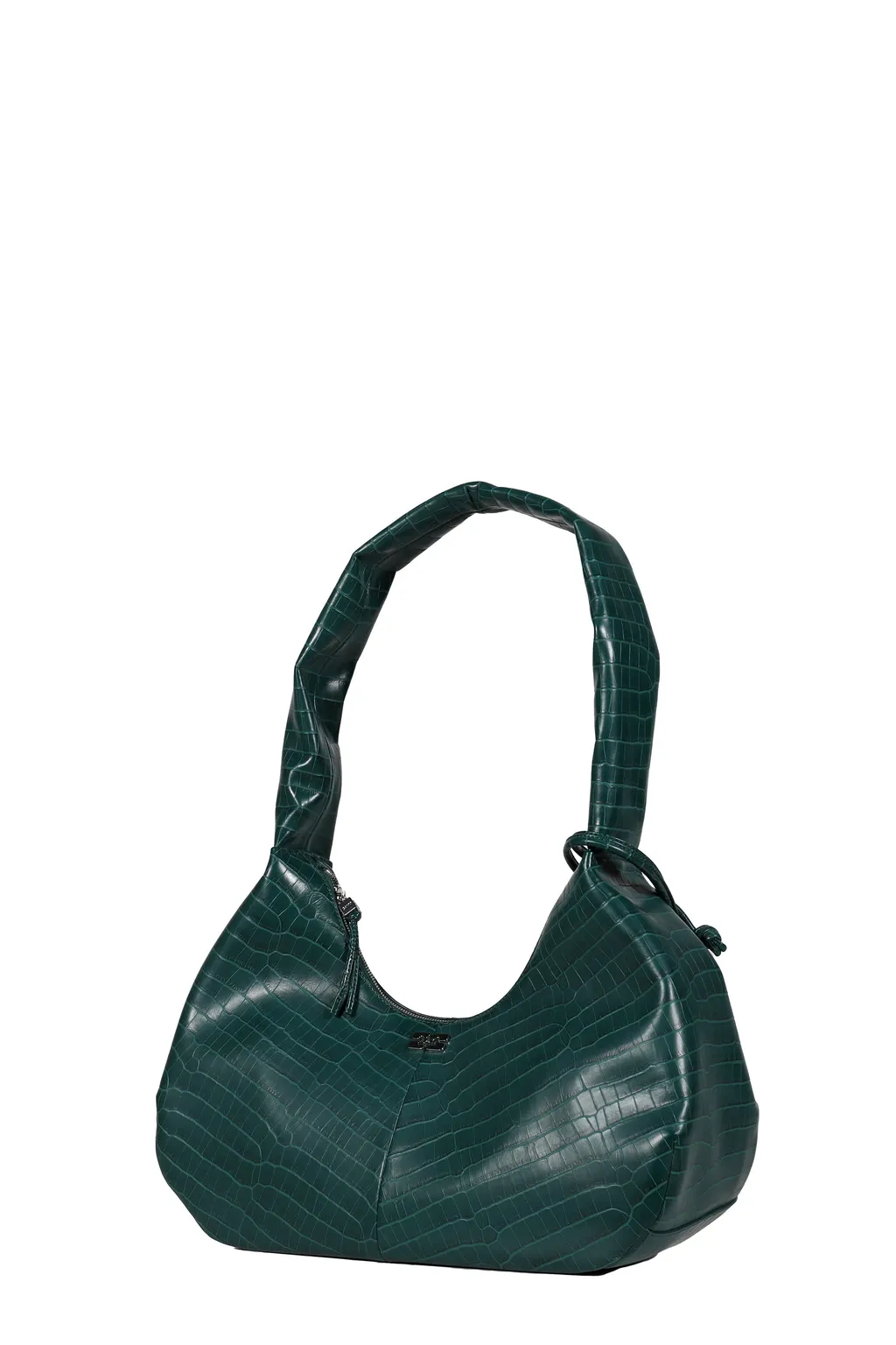 Ganni Bou Bag Hobo Medium Croco / Pineneedle