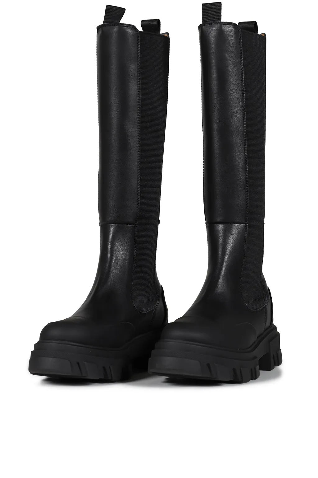 Cleated High Chelsea Boot Black Stitch / Blk