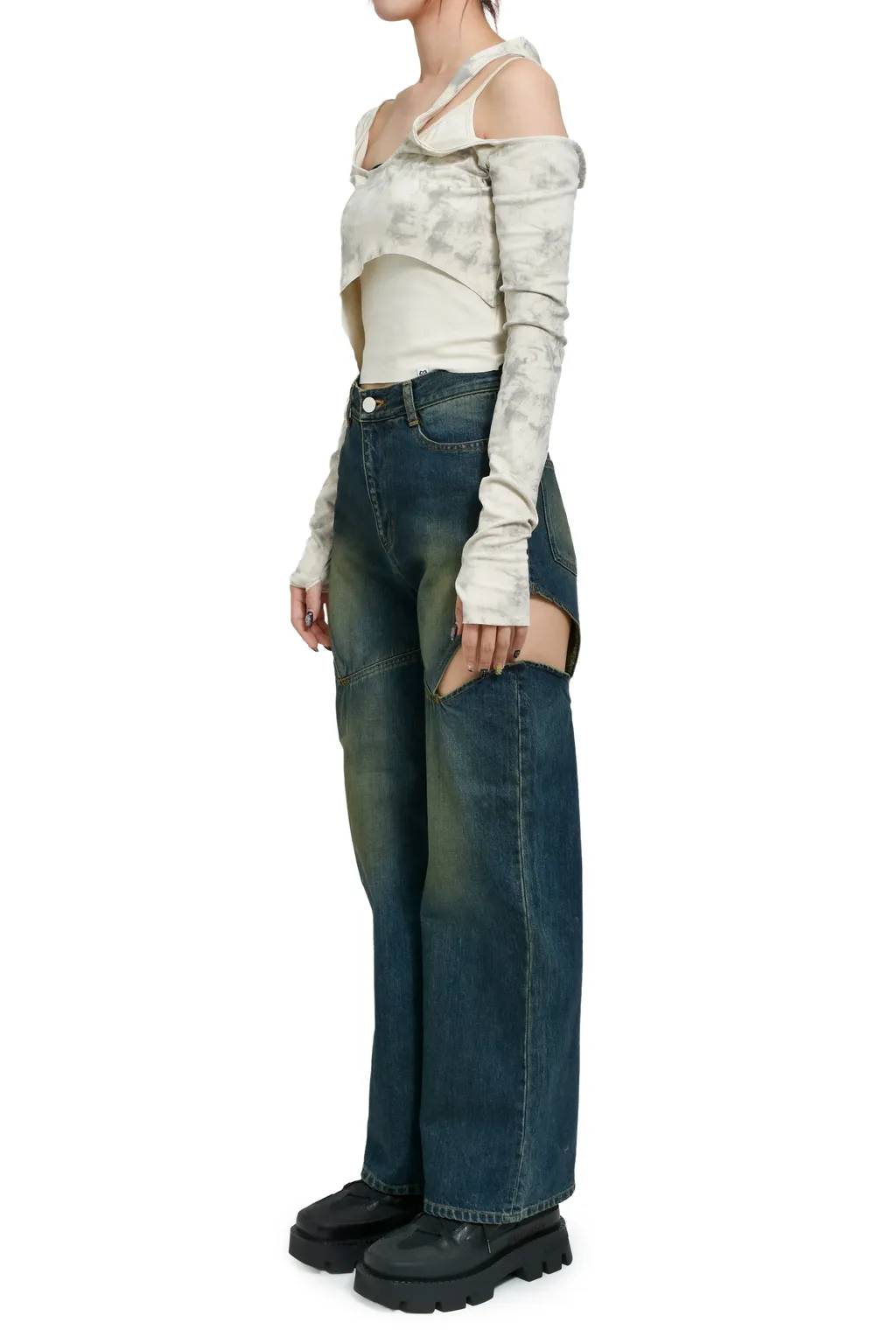 Cutoff Denim Pants / Blu