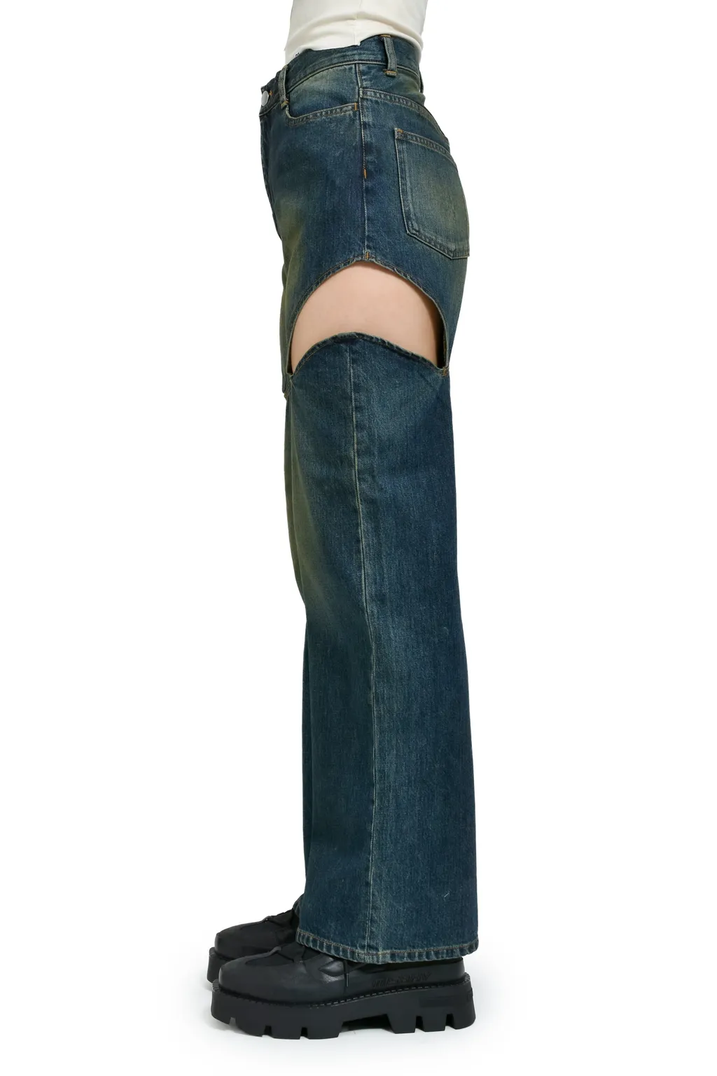 Cutoff Denim Pants / Blu