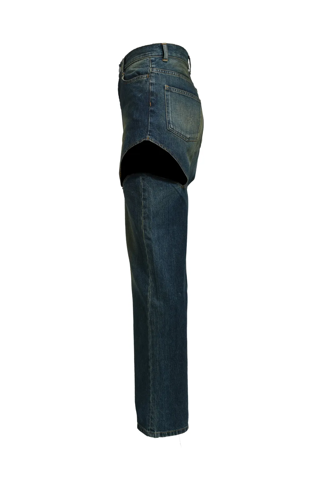 Cutoff Denim Pants / Blu