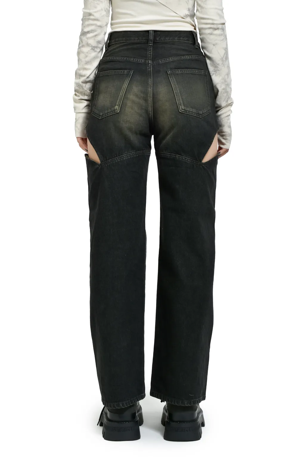 Cutoff Denim Pants / Black