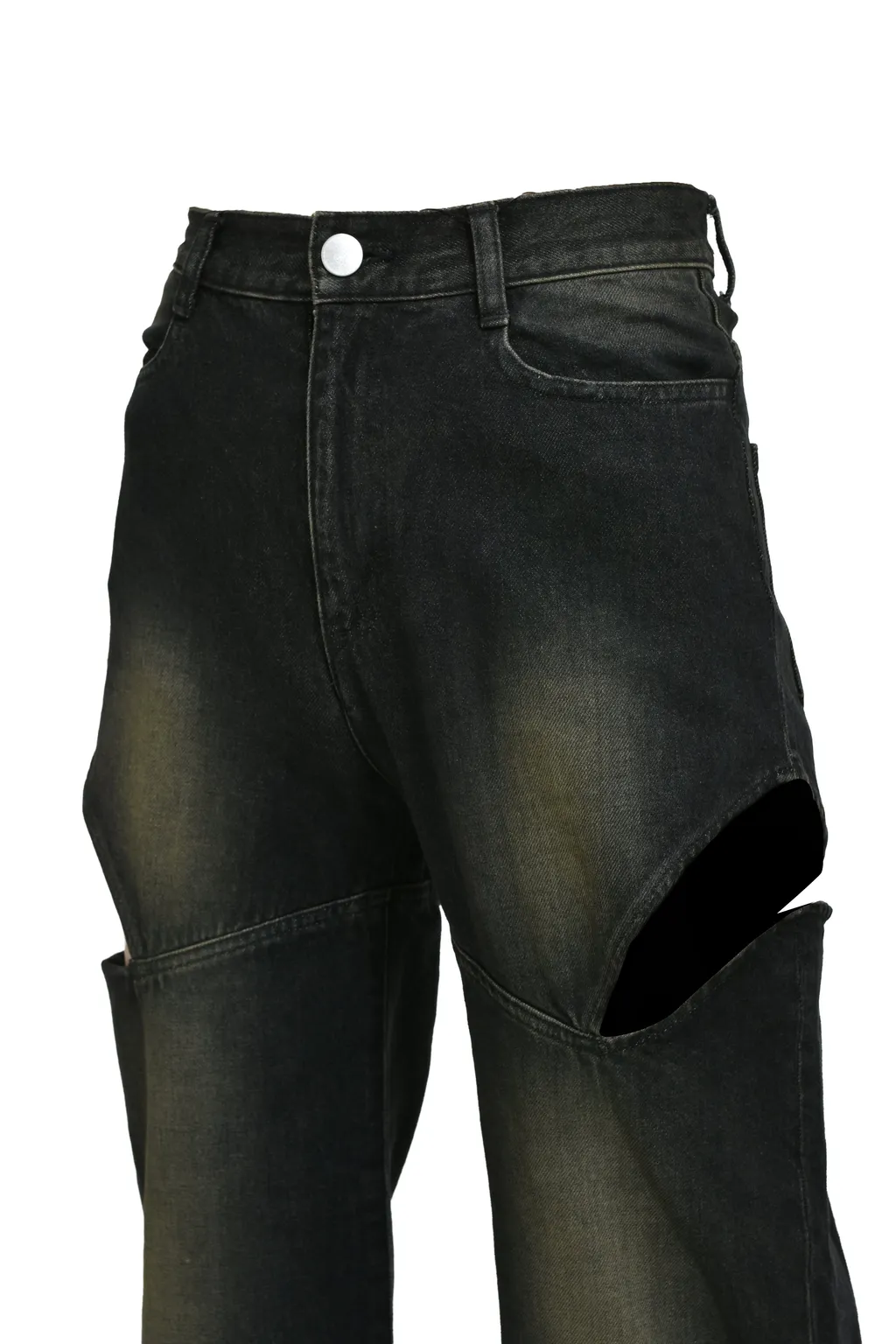 Cutoff Denim Pants / Black