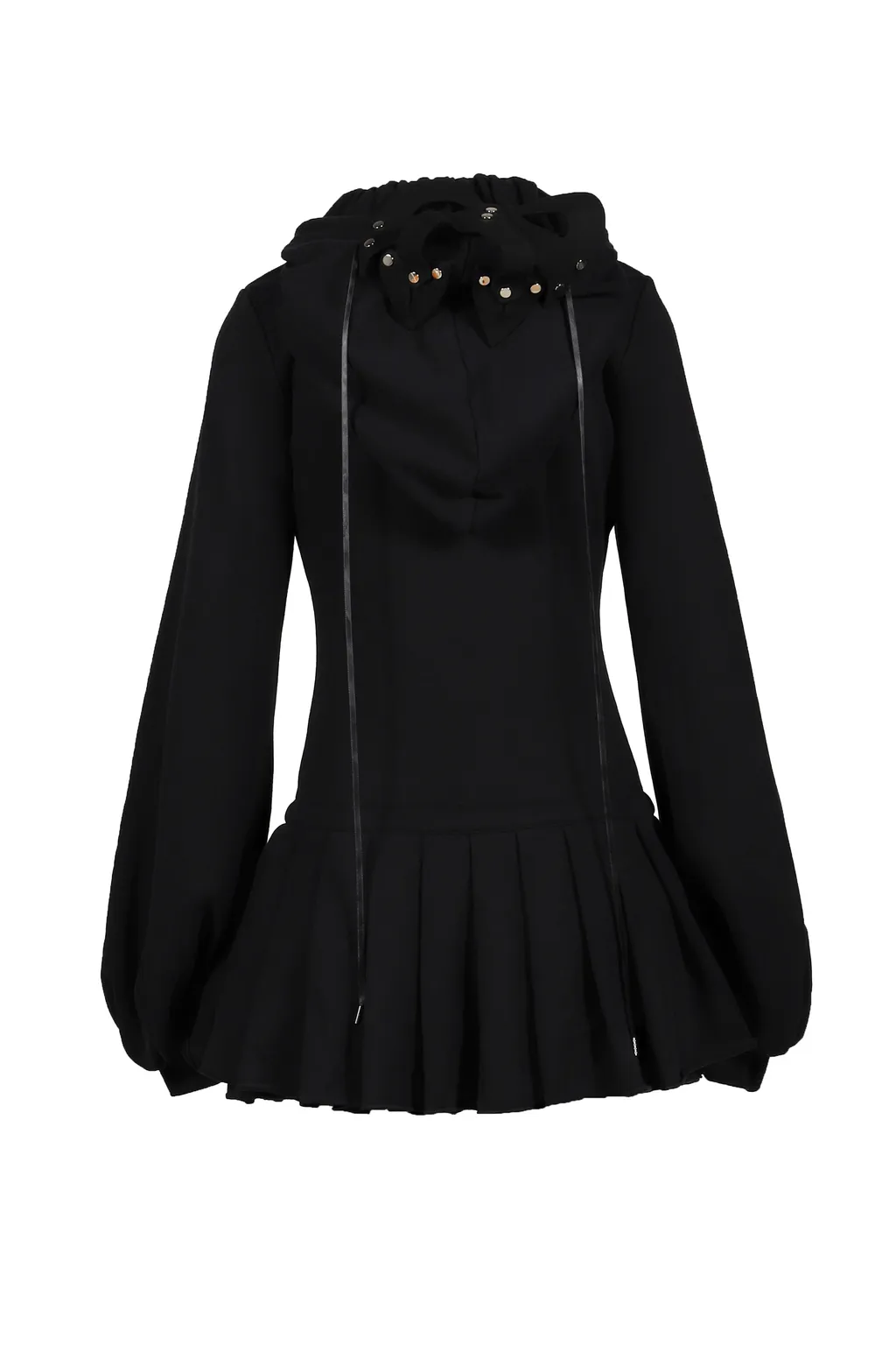 Handmade Black Devil Mask Hoodie Dress / Blk