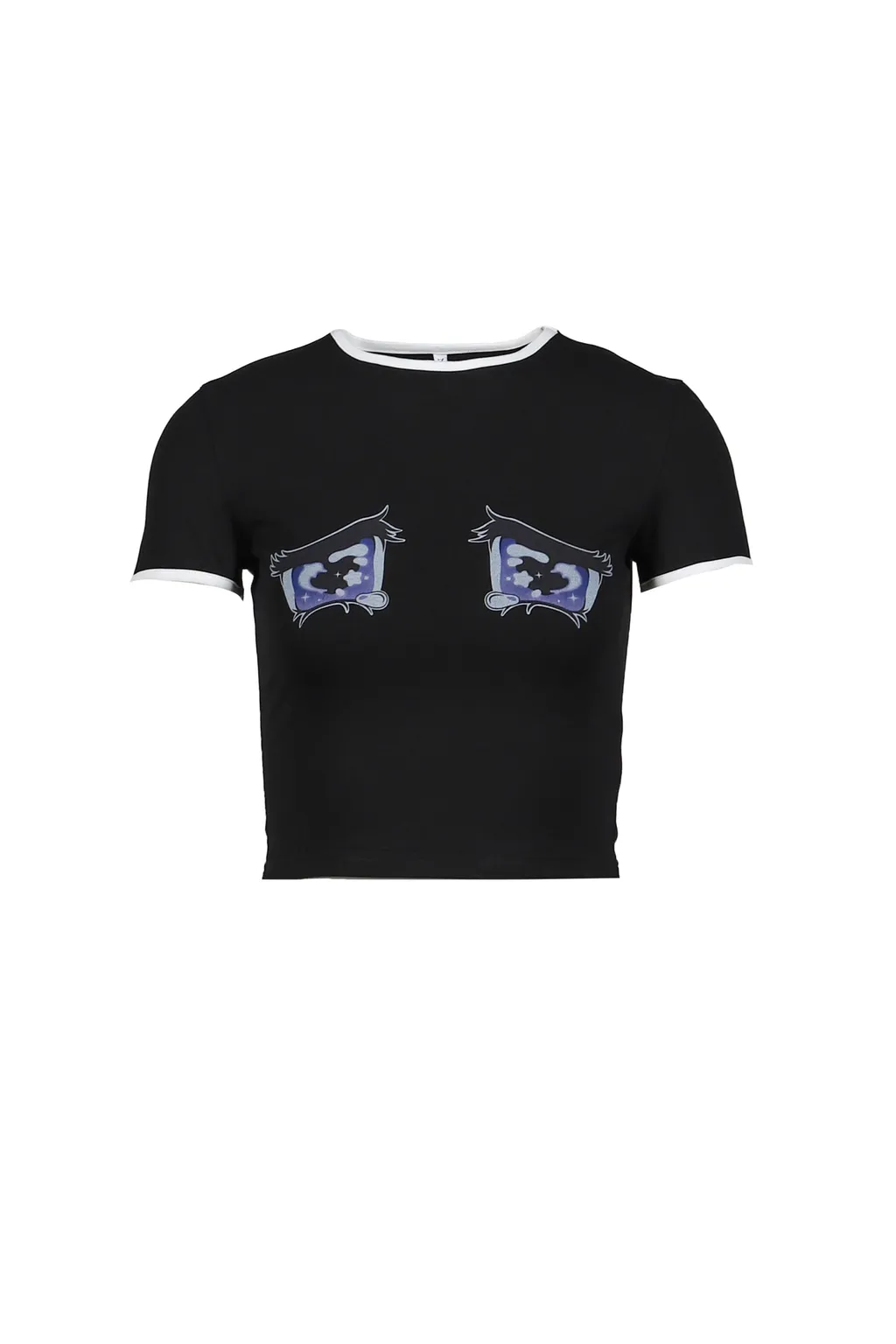 Crying Eyes Printed T-Shirt / Blk No Cry