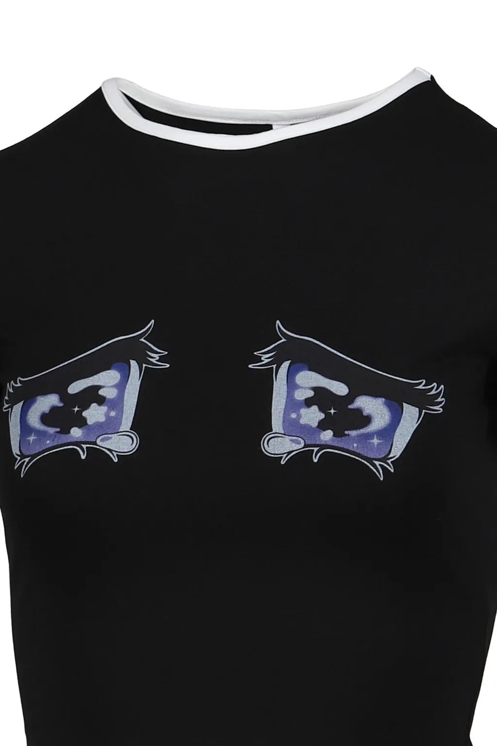 Crying Eyes Printed T-Shirt / Blk No Cry