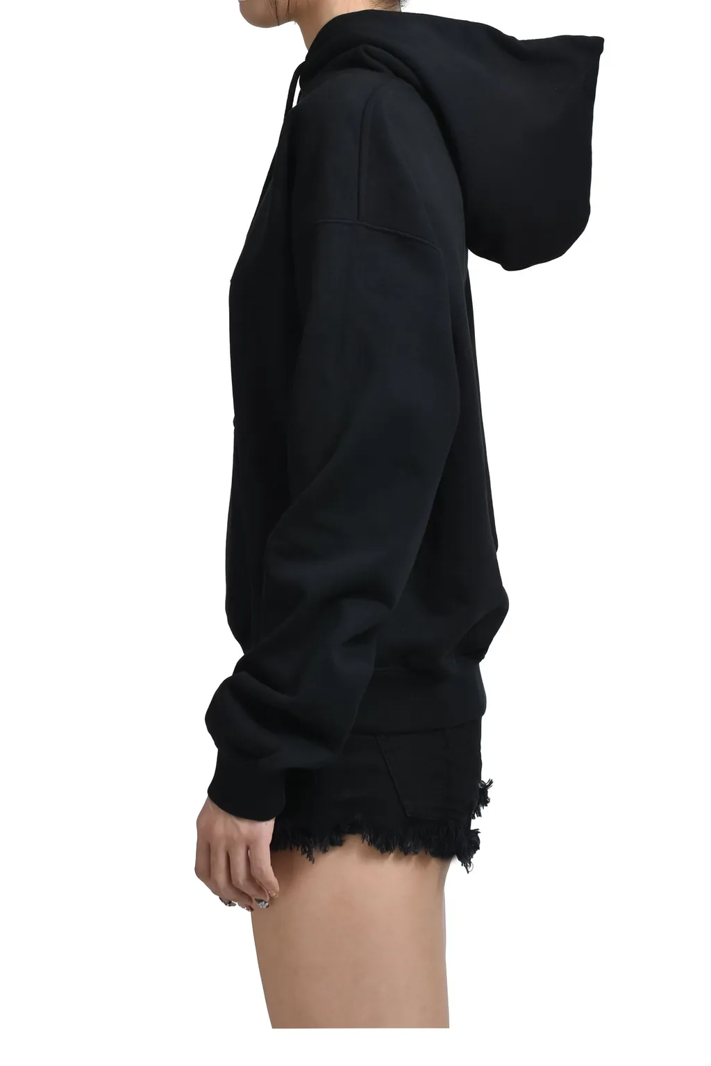 Logo Fitted Hoodie / Black