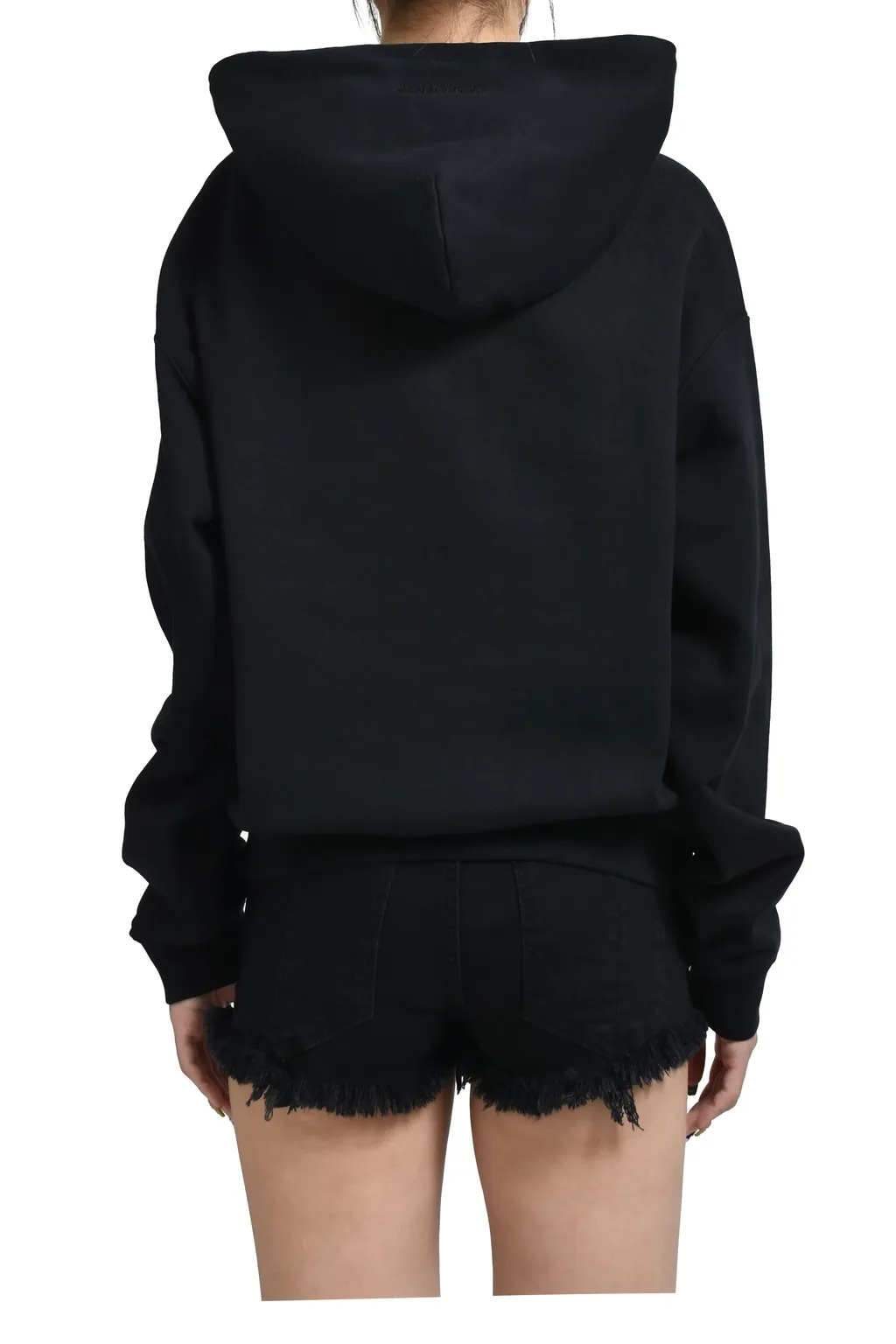 Logo Fitted Hoodie / Black