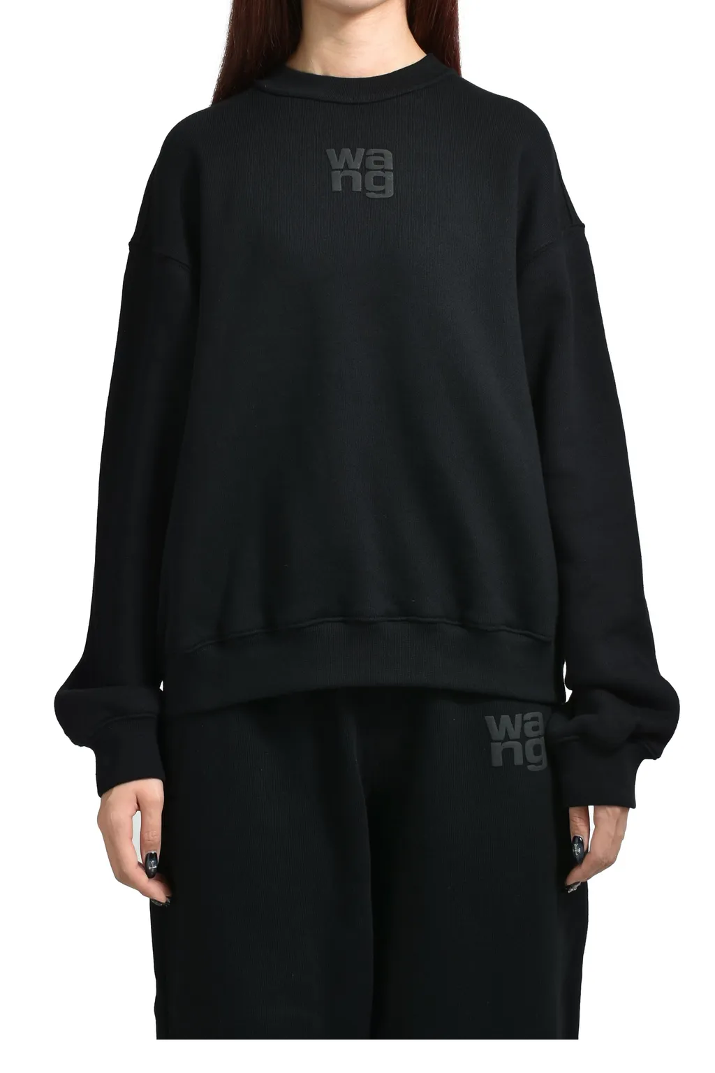 Essential Terry Crew Sweatshirt W/ Puff Paint Logo / Blk