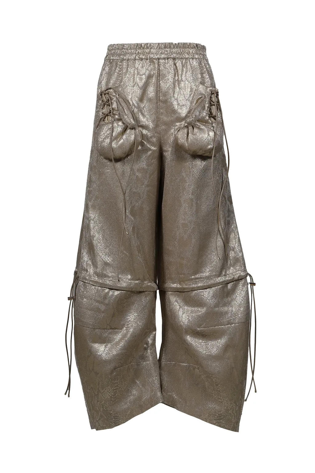Gold Python Pattern Detachable Boxing Glove Pants / Gld