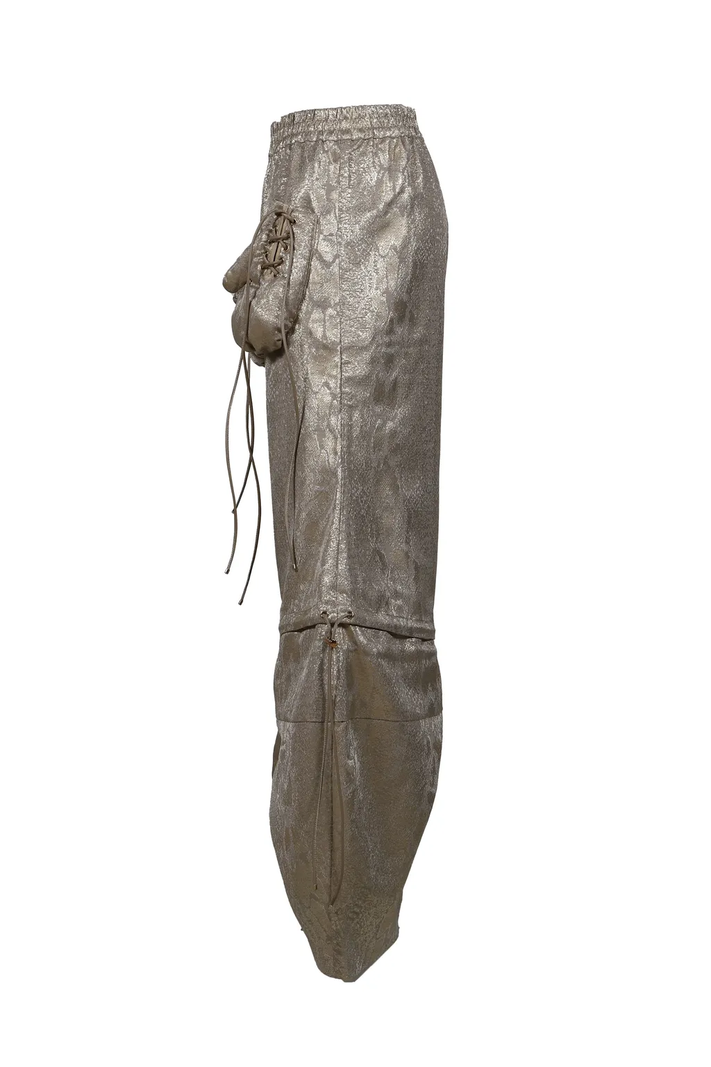 Gold Python Pattern Detachable Boxing Glove Pants / Gld