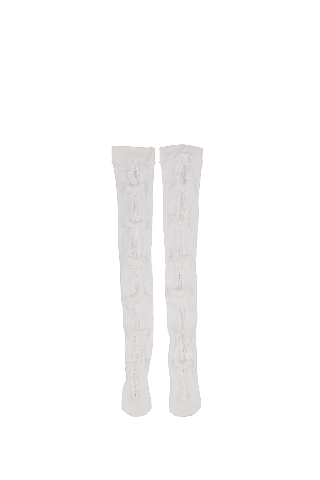 White Bow White Lace Ankle Socks / Wht