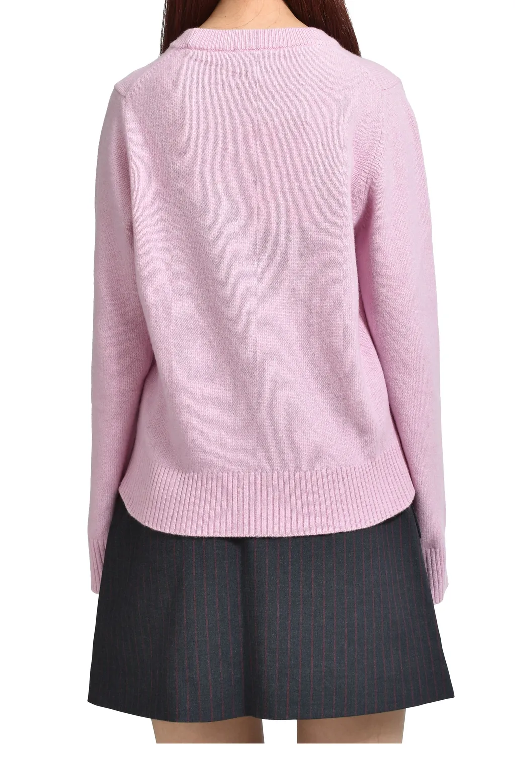 Graphic Wool Mix Poodle Crewneck / Chalk Pnk