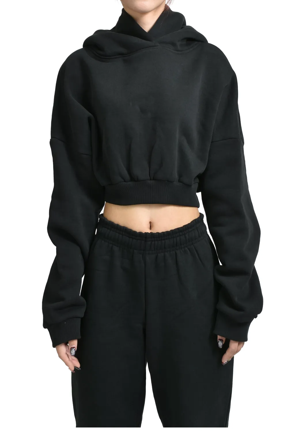 Cropped Heavy Hood / Soot