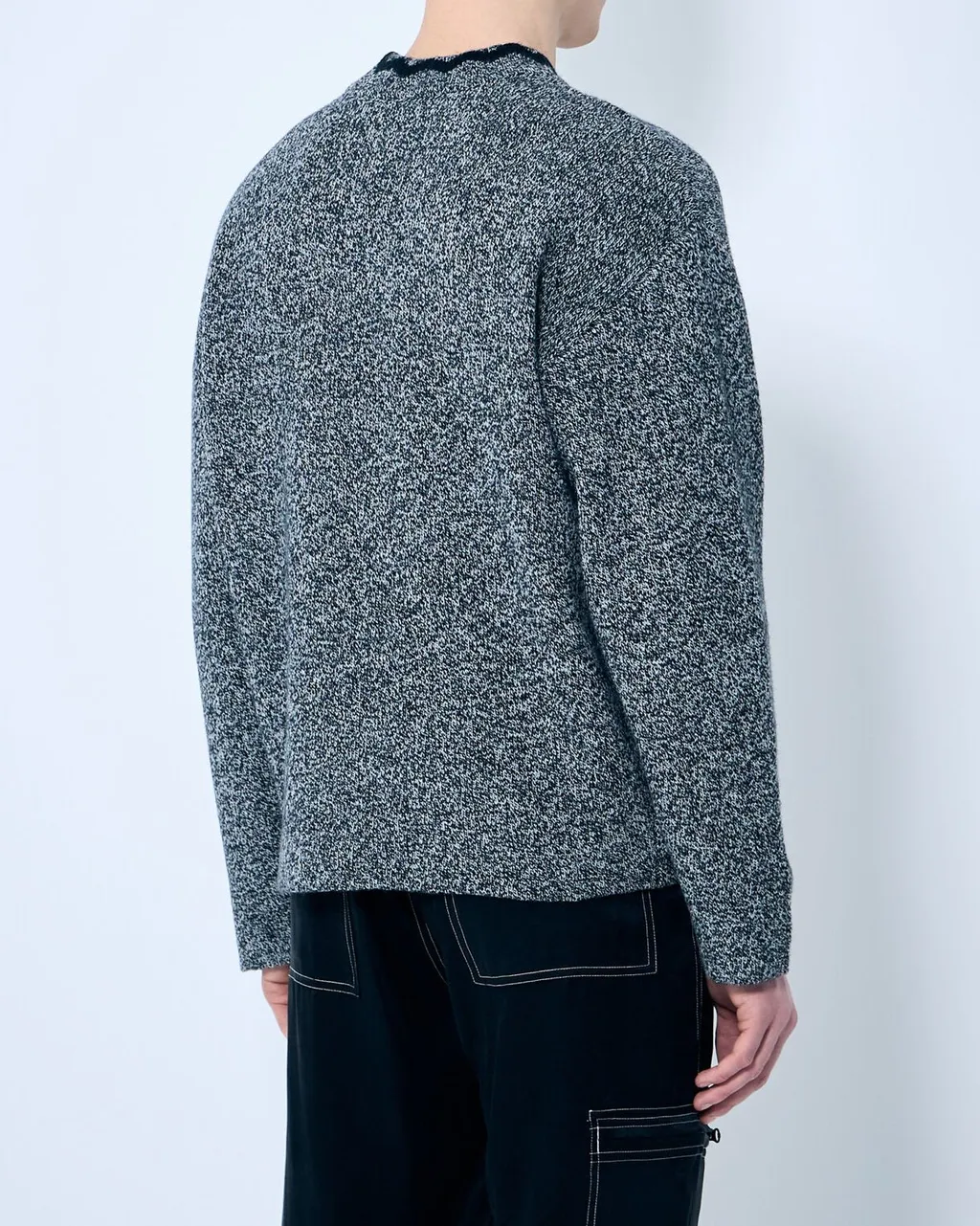 Nomarythm Textile Mock Neck Knit Sweater