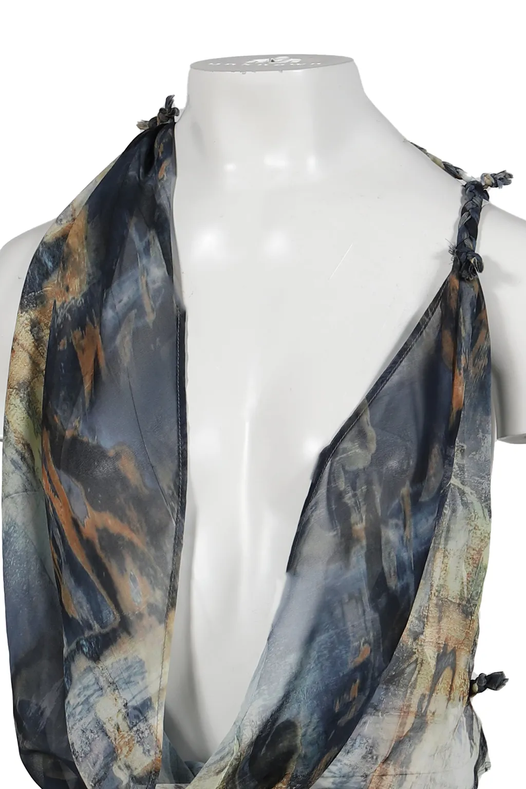 Super Cowl Top With Twisted Straps / Multi