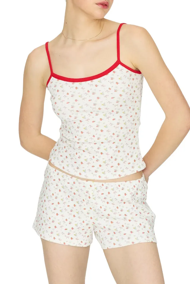 Wild Button Shorts / Strawberry Bow