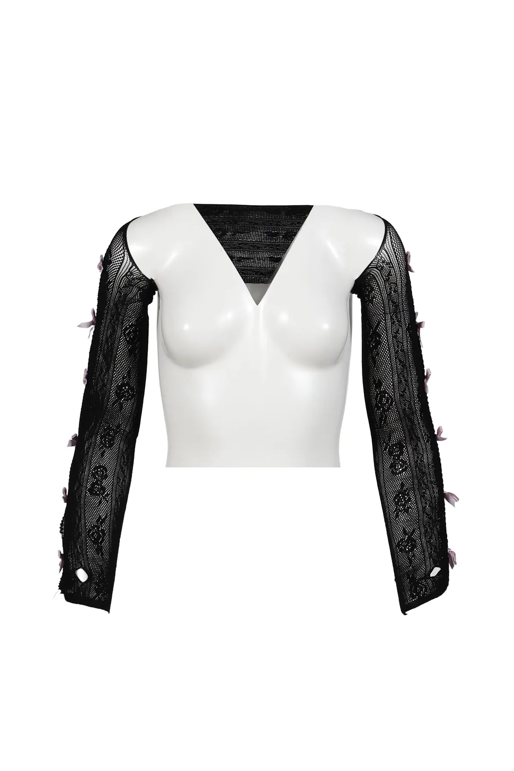 Purple Velvets Bow Black Lace Oversleeves / Blk Pur